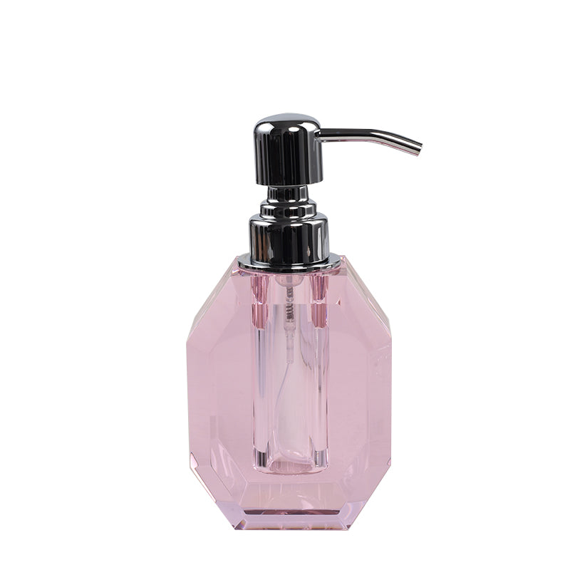 Octagon Crystal Soap Dispenser with Silver Pump