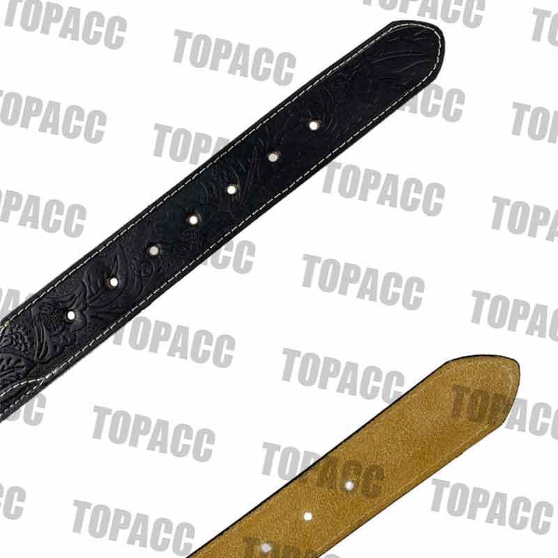 TOPACC Western Super Concho Longhorn Cow Bull Black Country Belts Genuine Leather - Gifts for You 'n Me