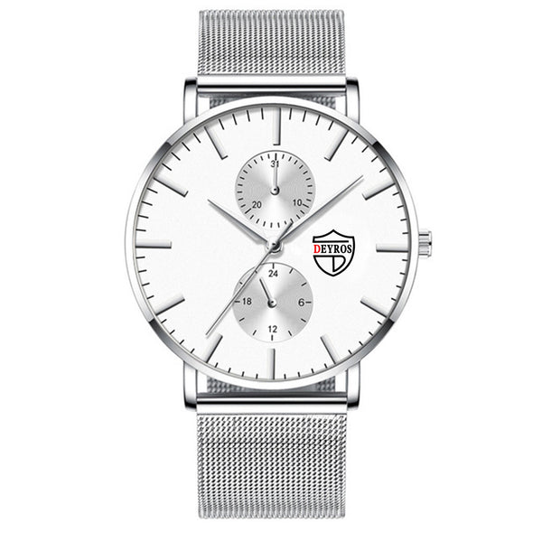 Black 3Bar Watch Men Women'S Watches Ladies Watch With Crystals  Fashion Stainless Steel Band Comfortable Wristwatch