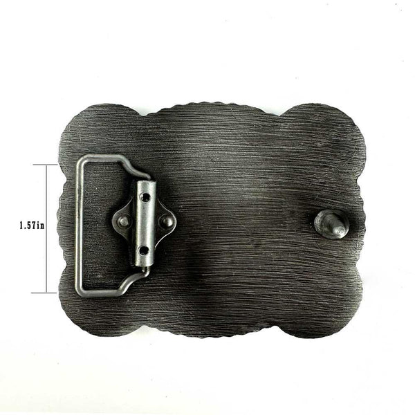 TOPACC 3D Rectangle Western Cowboy Horse Prayer Cross Belt Buckle Black Gold/Bronze - Gifts for You 'n Me