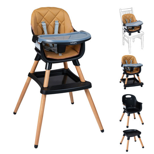 9-in-1 Convertible High Chair for Babies and Toddlers with Seat Cushion-Black