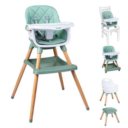 9-in-1 Convertible High Chair for Babies and Toddlers with Seat Cushion-Green