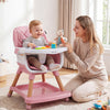9-in-1 Convertible High Chair for Babies and Toddlers with Seat Cushion-Pink