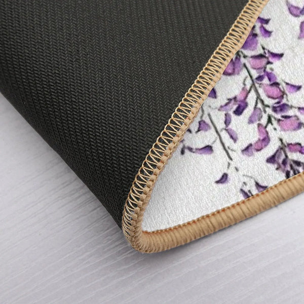 Hand Painted Purple Wisteria  in Bloom Bath Mat