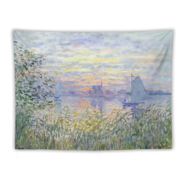 Claude Monet  Soleil Couchant Sur La Seine À Lavacourt - Sunset on The Seine Tapestry
