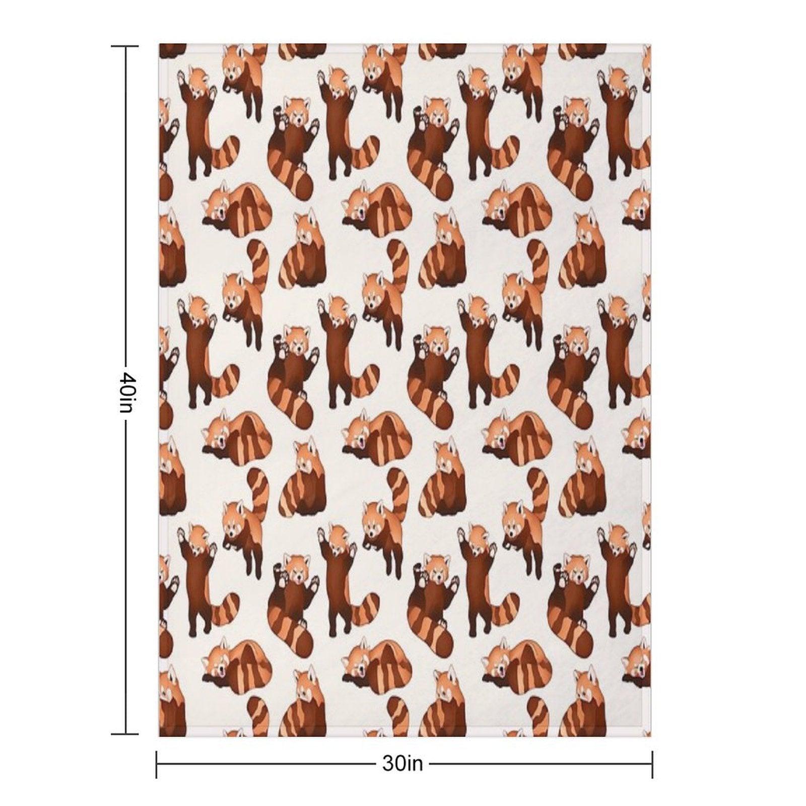 Red Panda Pattern Throw Blanket