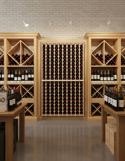 Wine Racking 10 Column Display Customizable Standard Bottle Storage