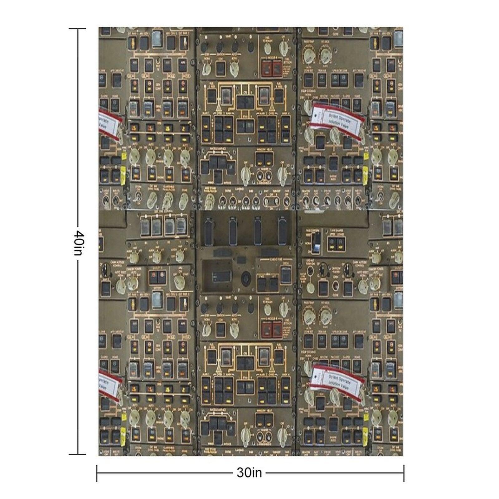 Boeing 747 Overhead Panel Cockpit Throw Blanket