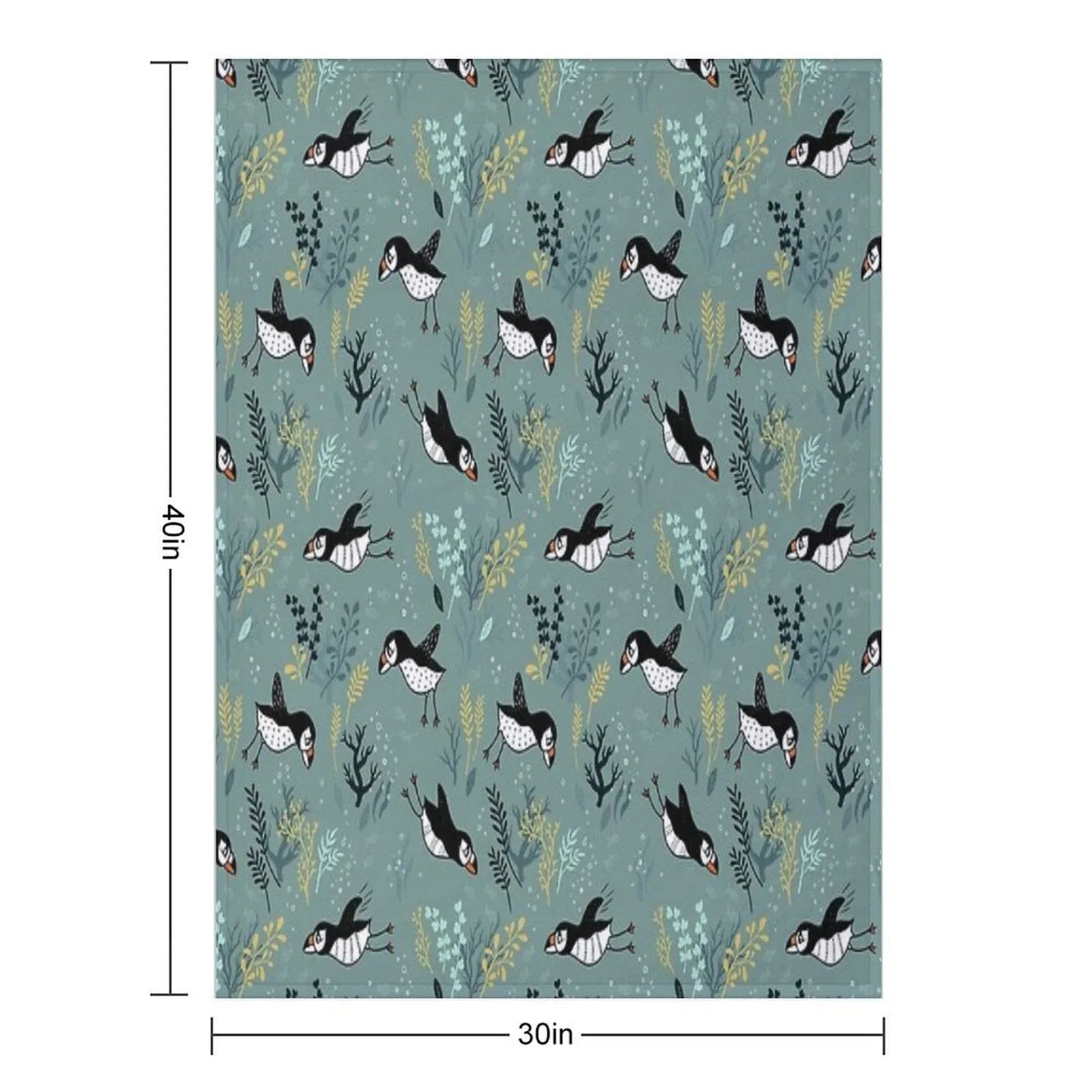 Puffin Under Water Throw Blanket