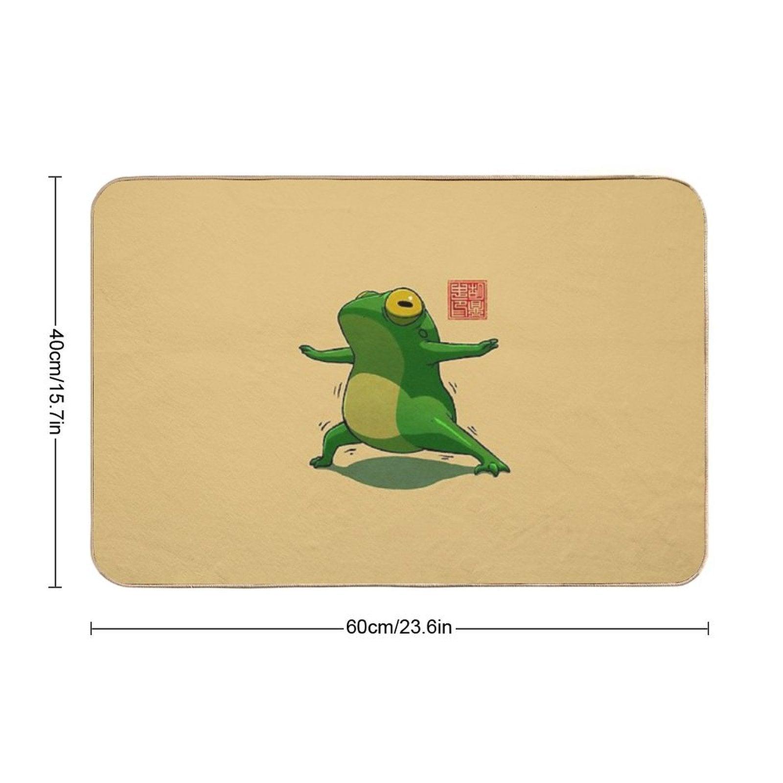 Yoga Frog Warrior Two Pose Bath Mat