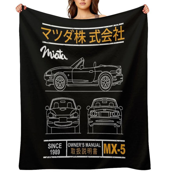 Blueprint of The MX-5 Miata Eco-conscious Throw Blanket