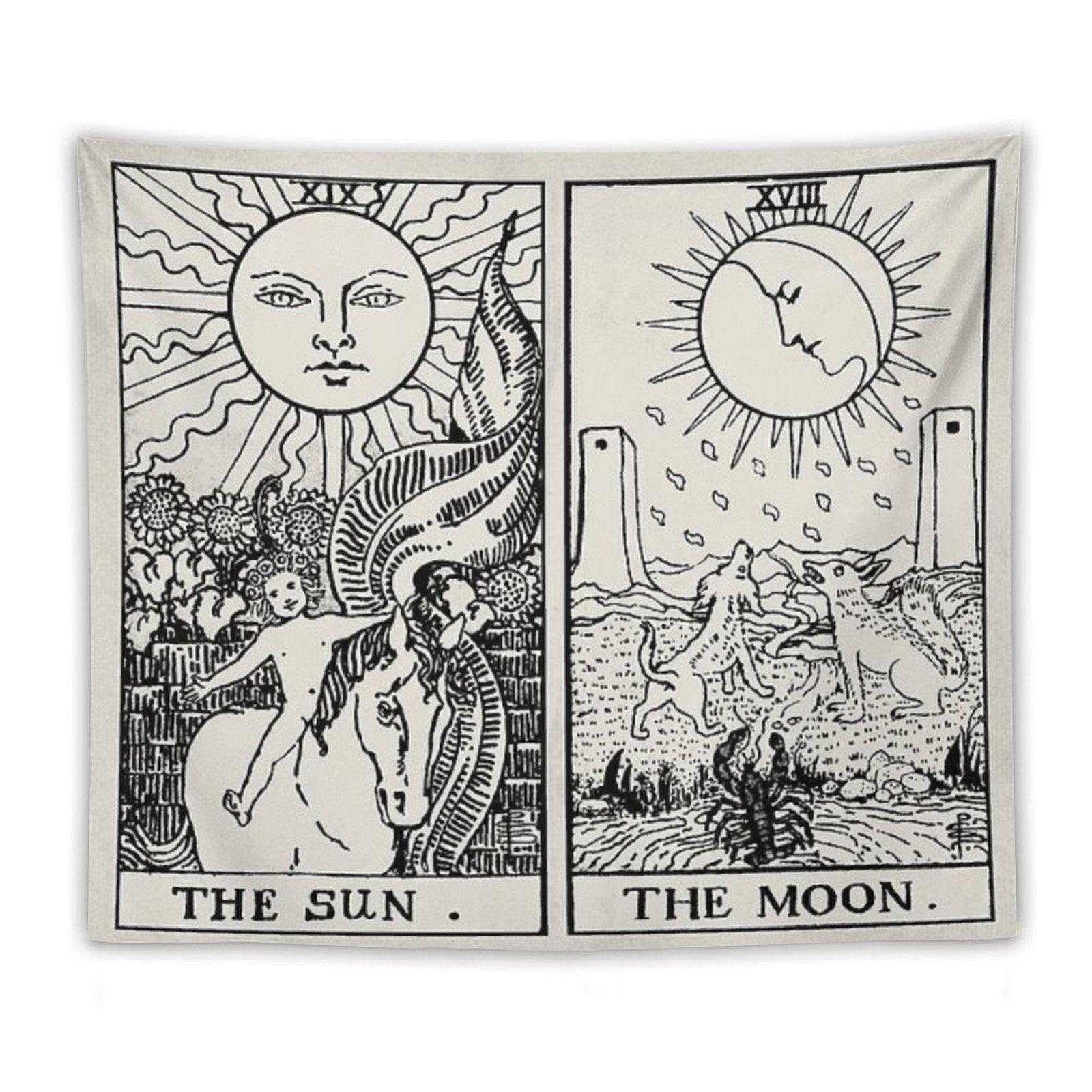 The Sun And Moon Tarot Cards Tapestry