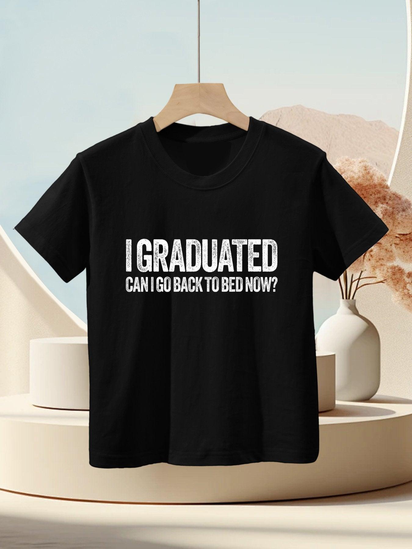 I Graduated Can I Go Back To Bed Now Funny Graduation Kids T-Shirt