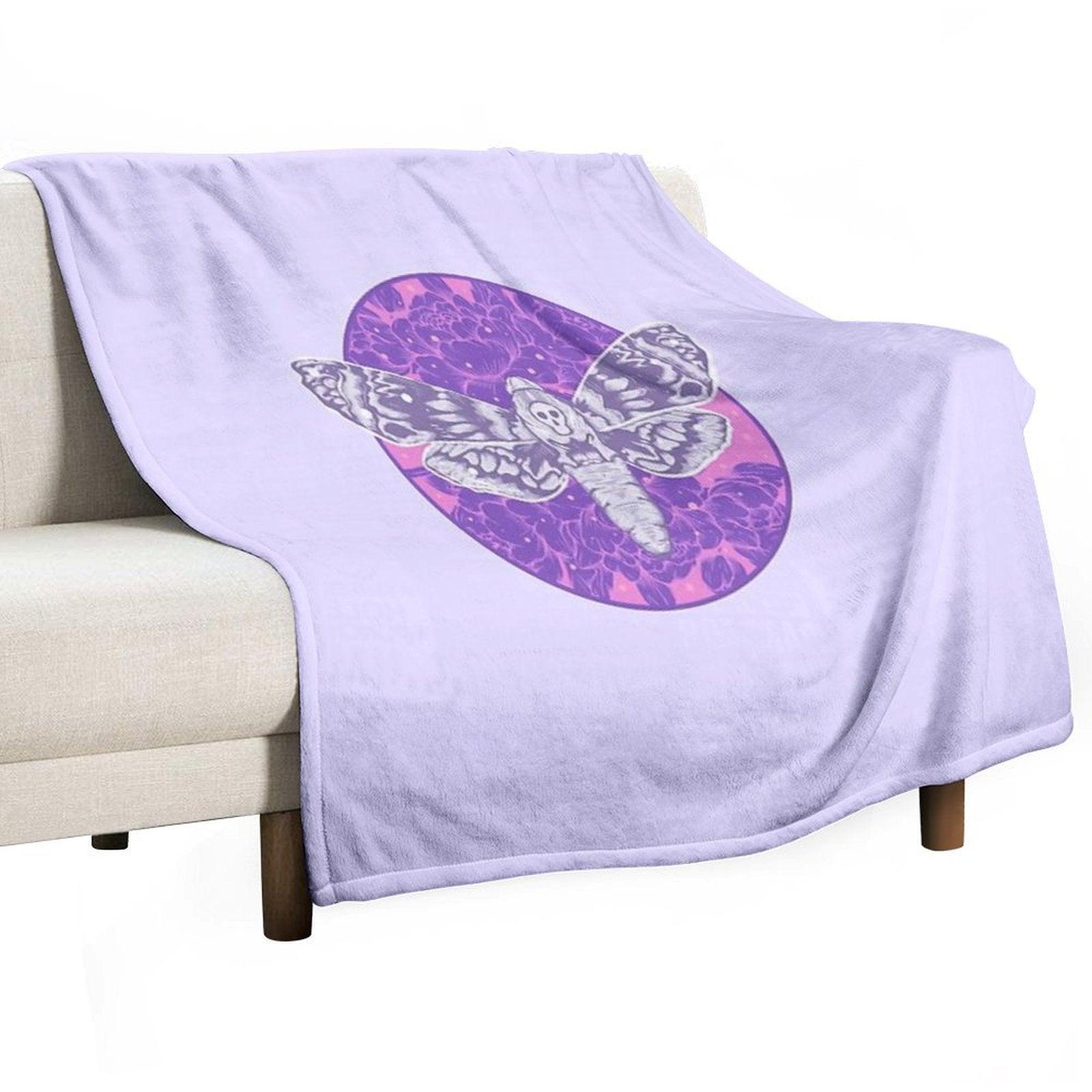 Death Moth Throw Blanket