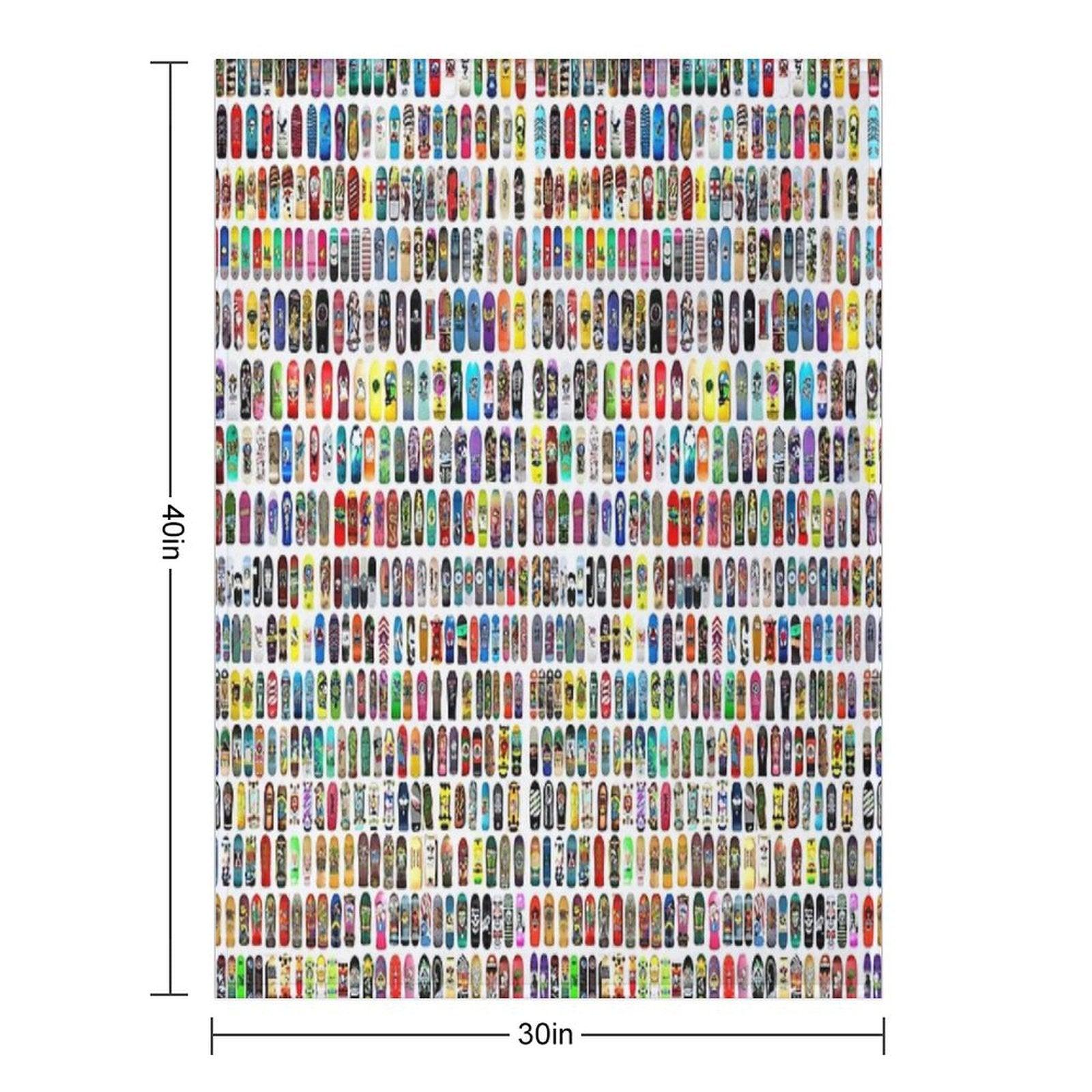 Vintage Skateboard Print Throw Blanket