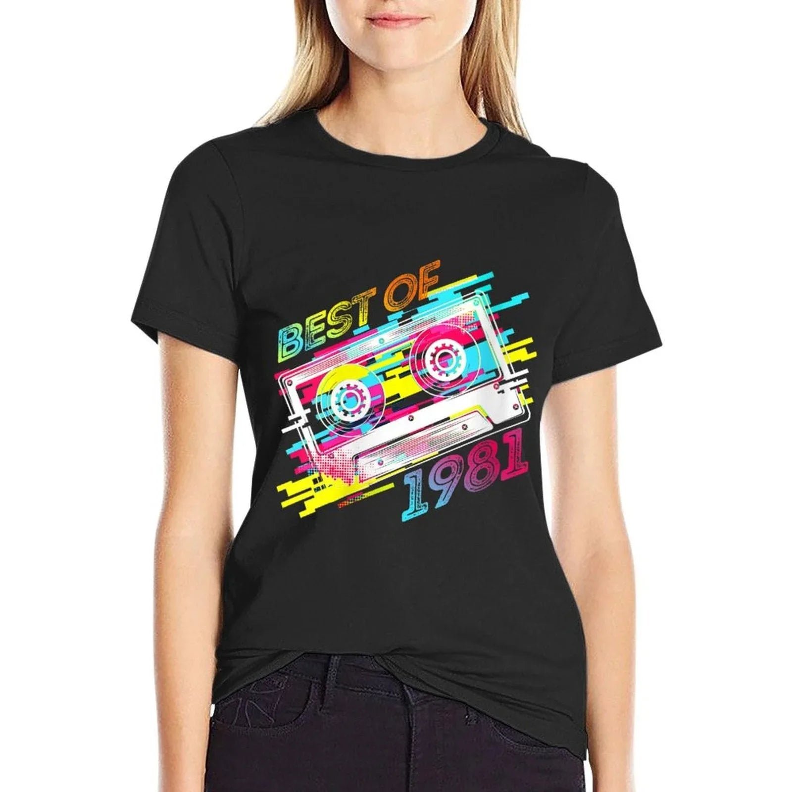 Womens Best Of 1981 40th Birthday Gifts Cassette Tape Vintage  Breathable T-Shirt