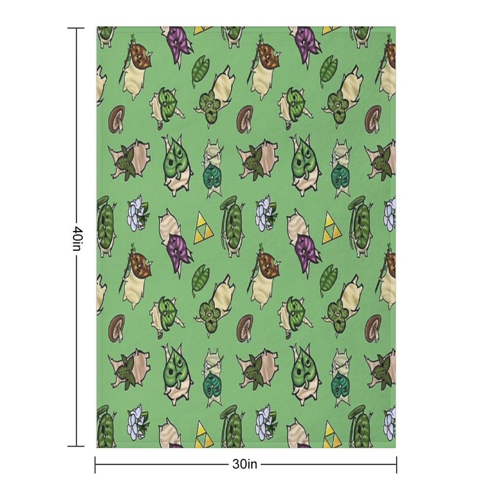 Korok Repeating Pattern (Light Green) Throw Blanket