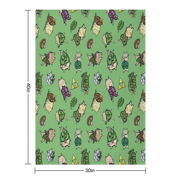 Korok Repeating Pattern (Light Green) Throw Blanket