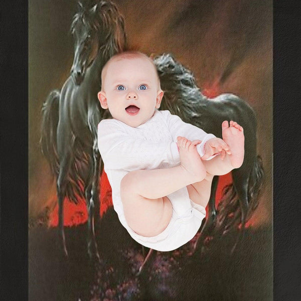 Dark Horses Throw Blanket