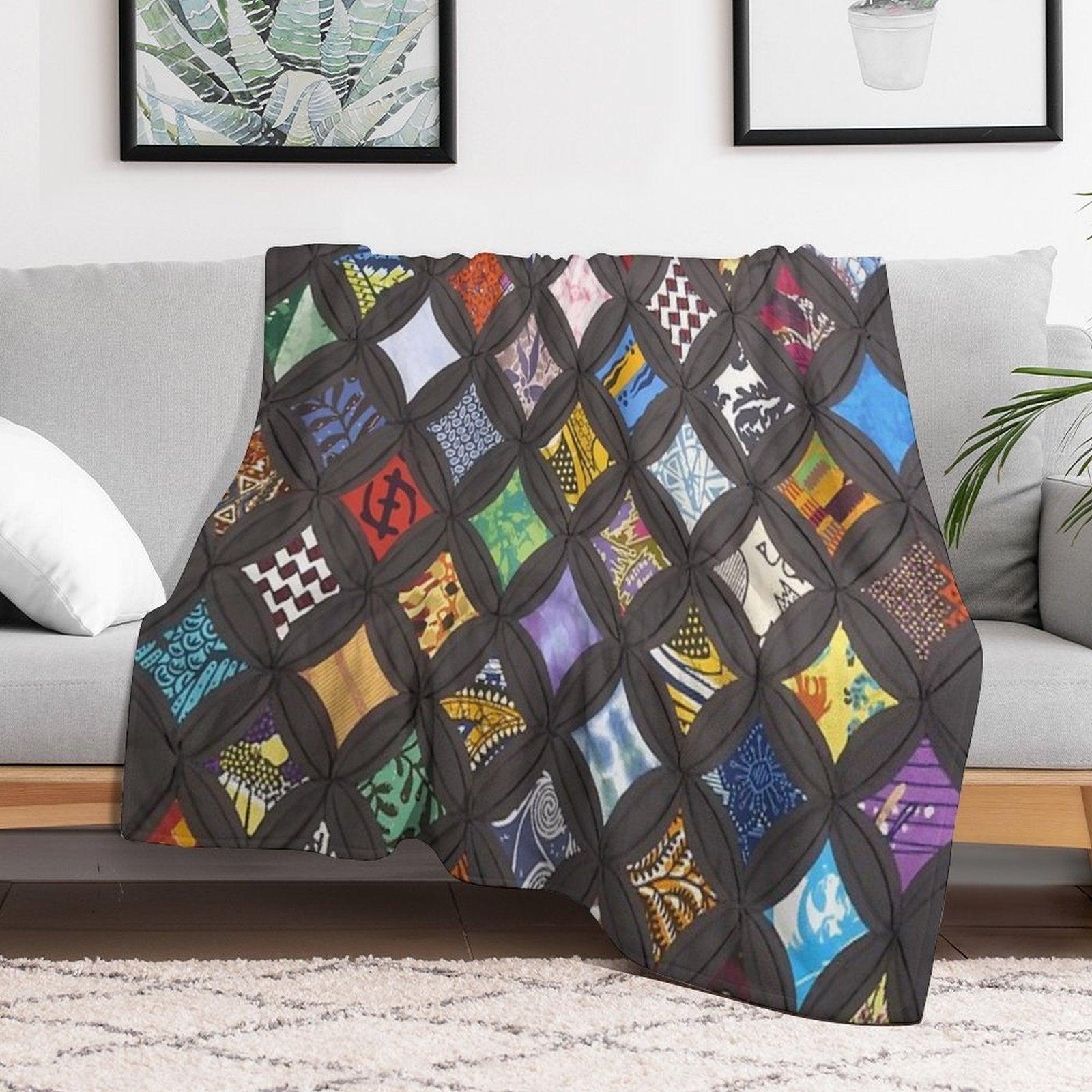 Cathedral Window Viola Canady Quilt Imagery Throw Blanket