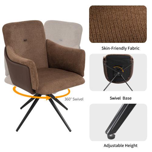 Set of 2 Modern Orange 360° Swivel Home Office Desk Chairs
