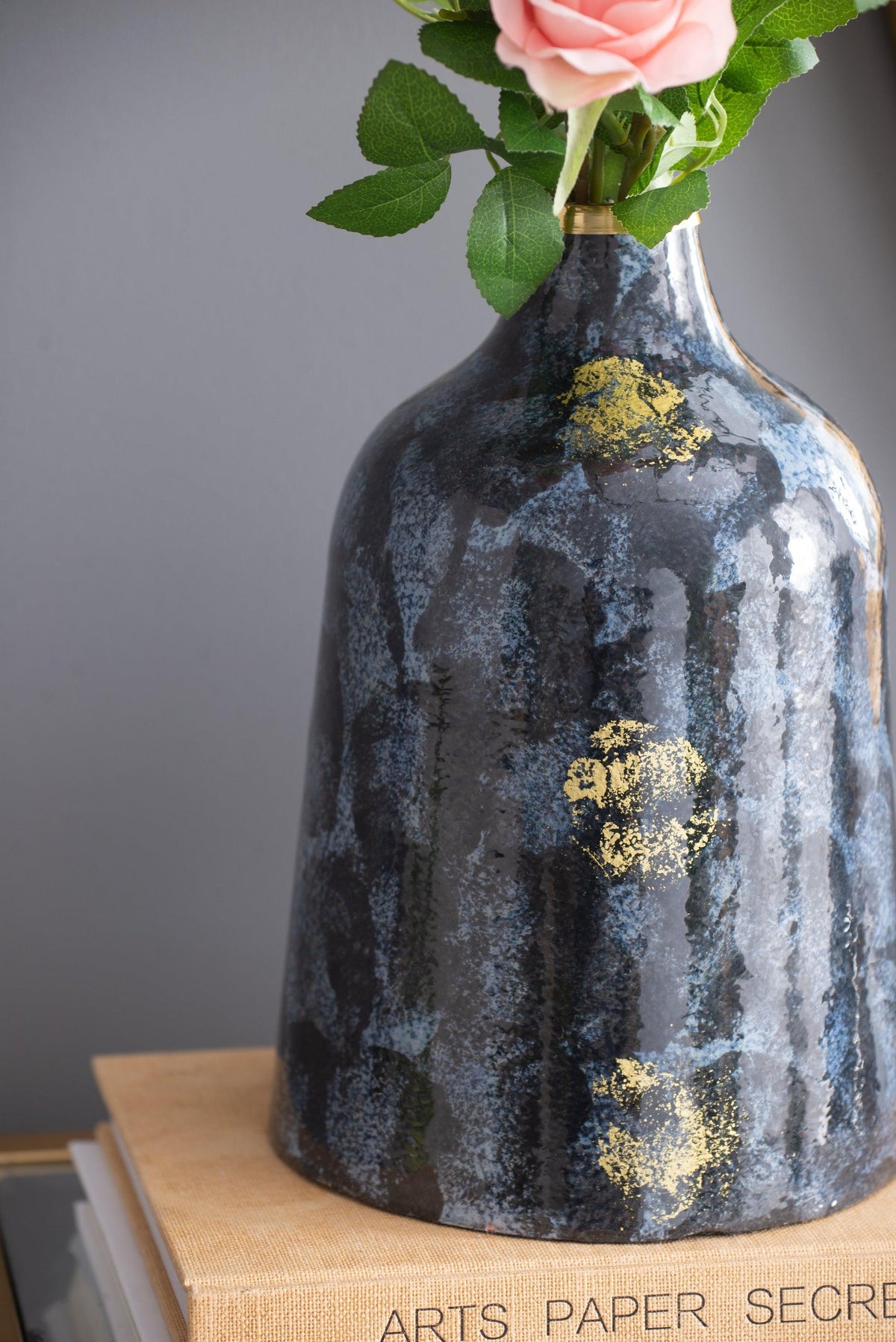 Modern Art Glass Floral Accent Vase