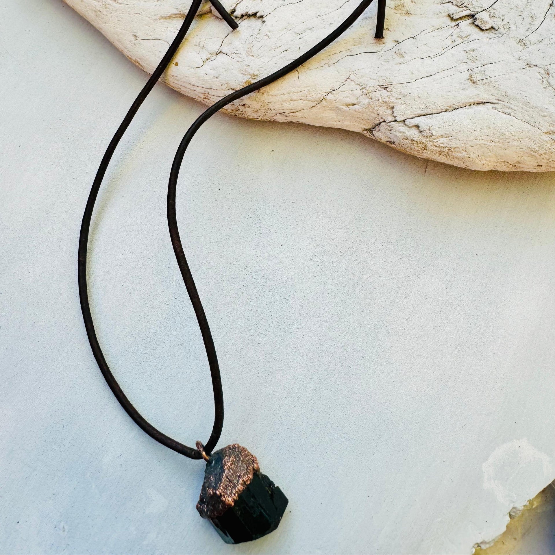 Copper Black Tourmaline Necklace–Grounded Protection | By Blackbird & Sage
