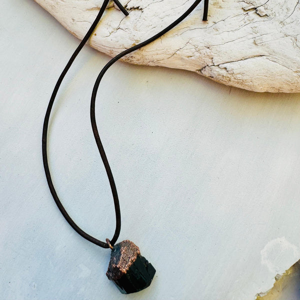 Copper Black Tourmaline Necklace–Grounded Protection | By Blackbird & Sage