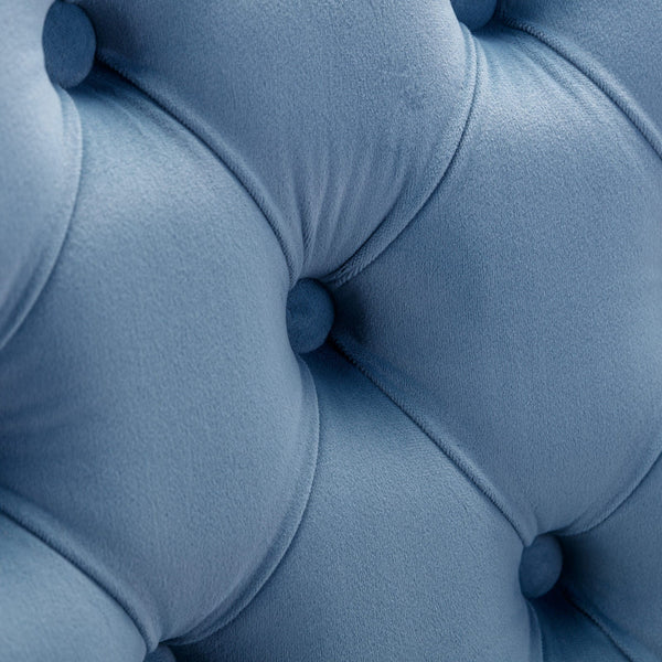 Counter Height Velvet Bar Stools with Button Back & Rivet Trim Upholstered Seats