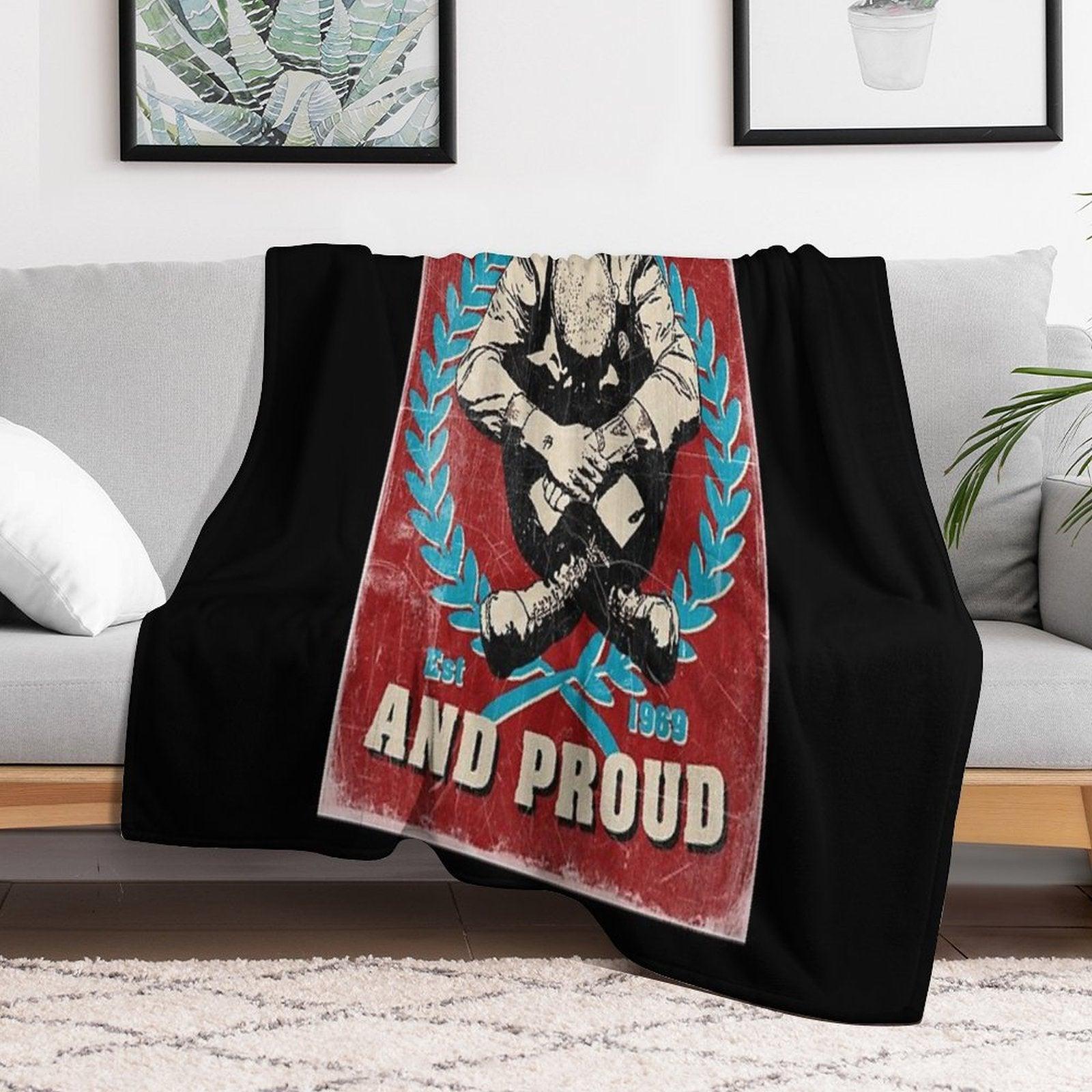 Skinhead And Proud Throw Blanket