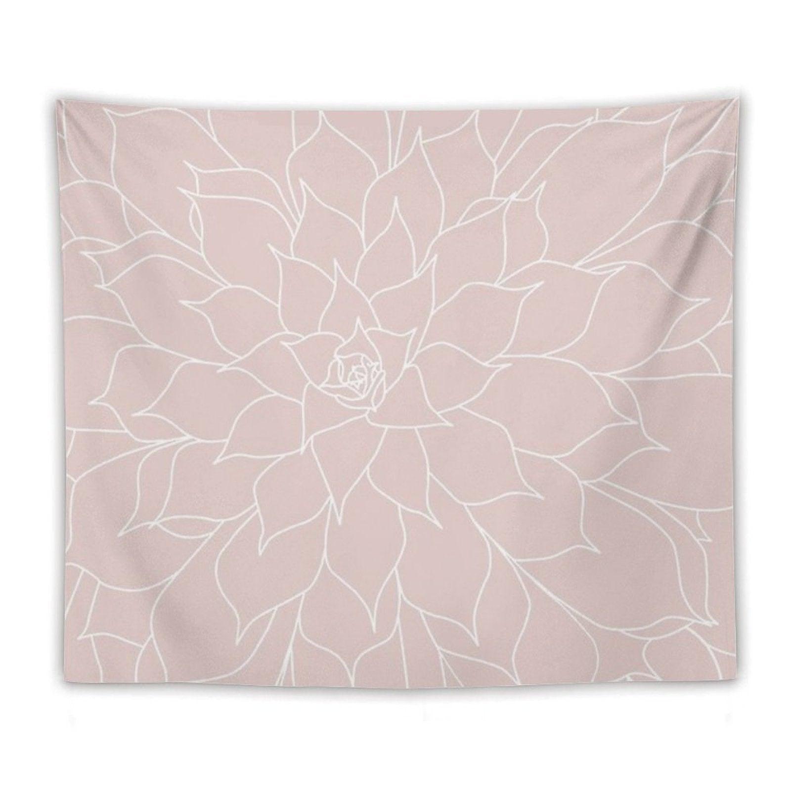 Blush Pink Succulent Tapestry