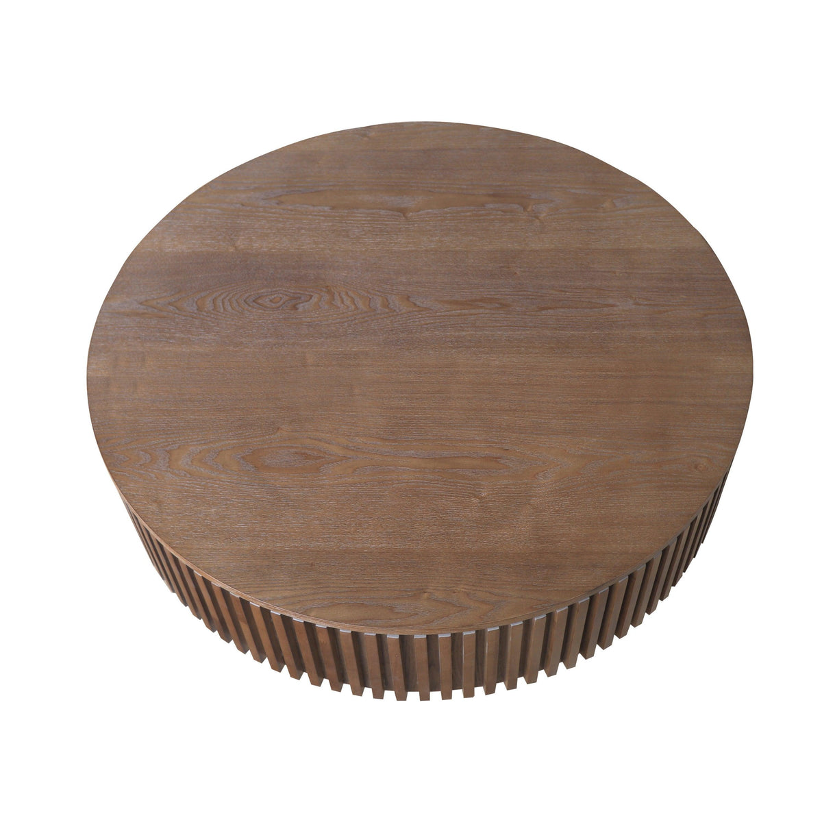 Modern Walnut Round Mushroom Coffee Table with Hidden Storage
