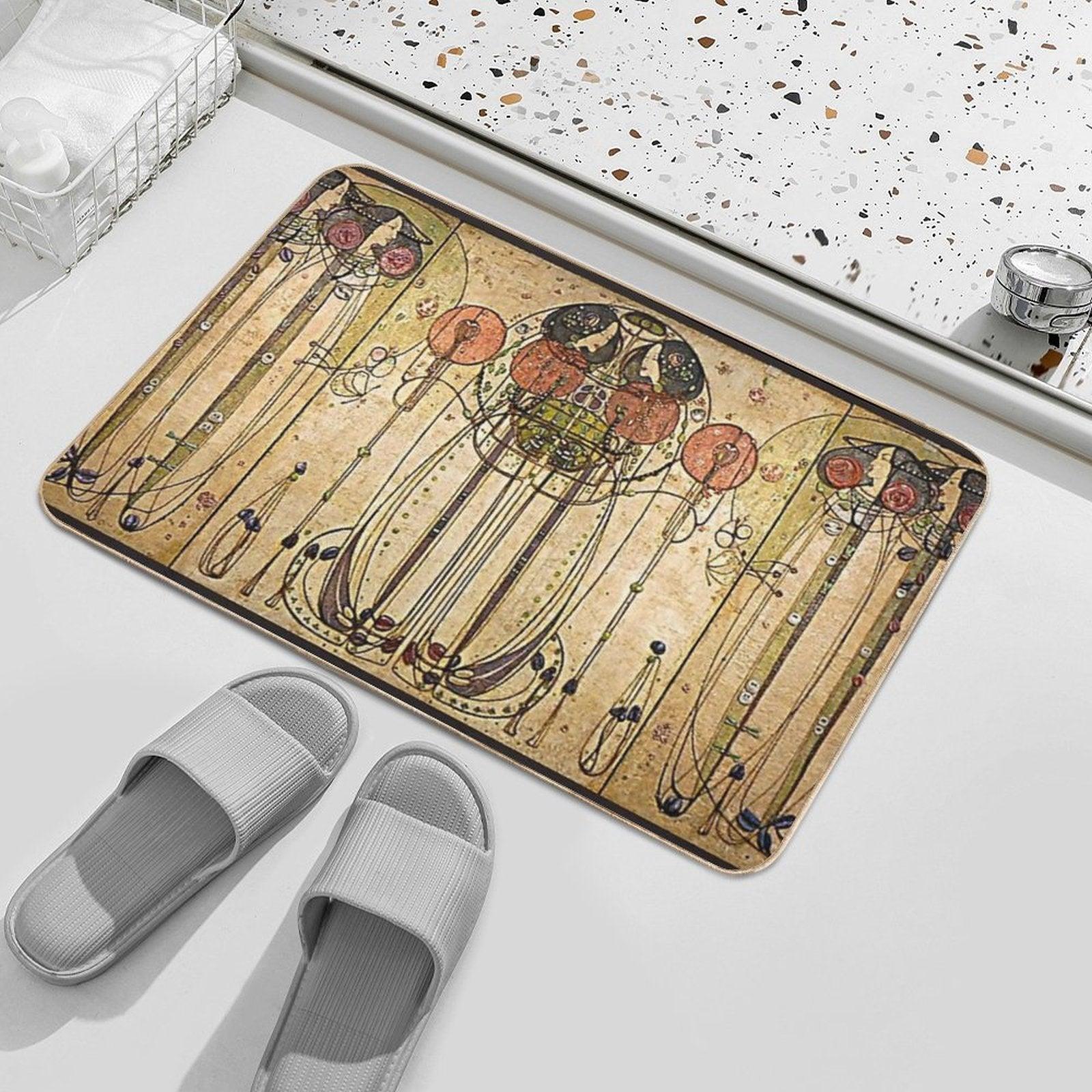 Art Nouveau Charles Mackintosh The Wassail Bath Mat