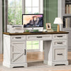 58" Farmhouse Executive Desk Modern Computer Desk