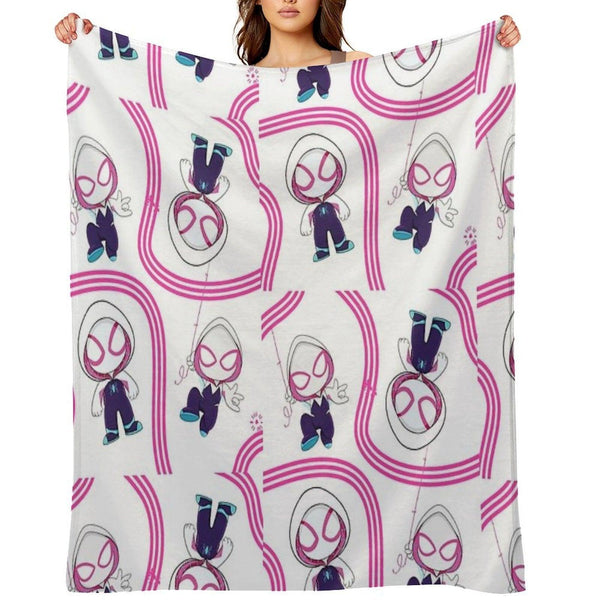 Cute Spider Ghost Gwen, Baby Spidey Girl, Grl Pwr, Cartoon Ghost Kids T-shirt Throw Blanket