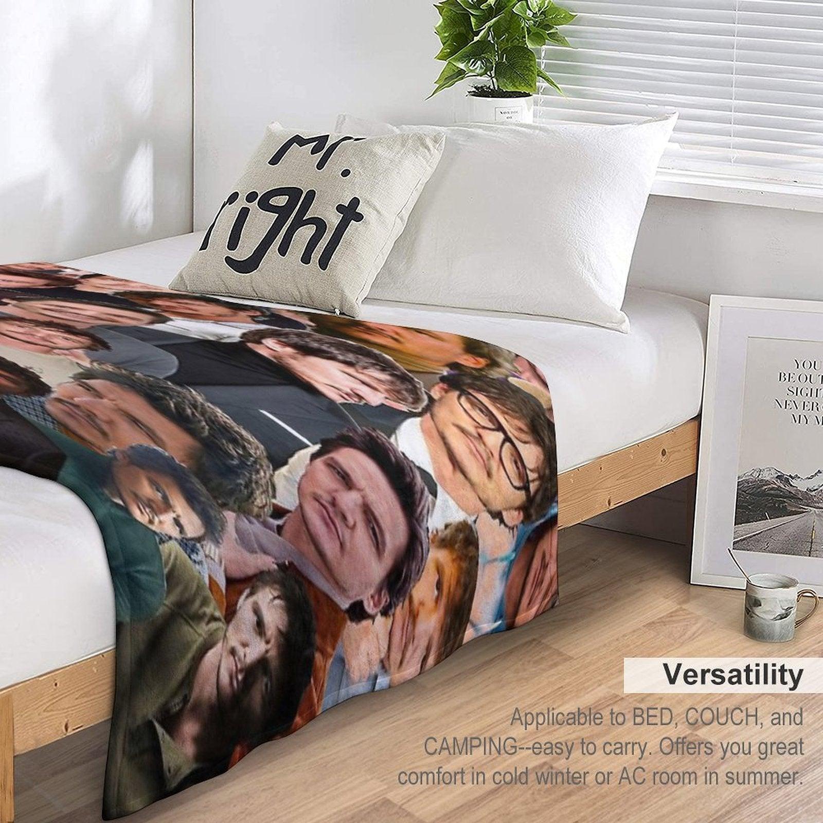 Pedro Pascal Photo Collage Throw Blanket