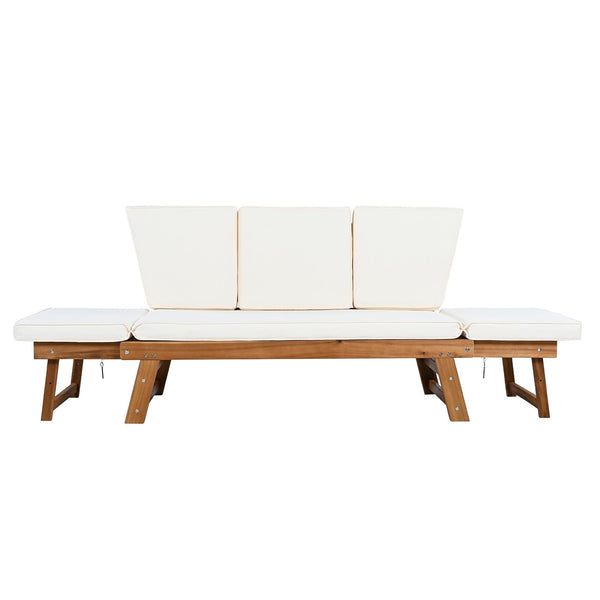 Outdoor Adjustable Patio Wooden Daybed Sofa