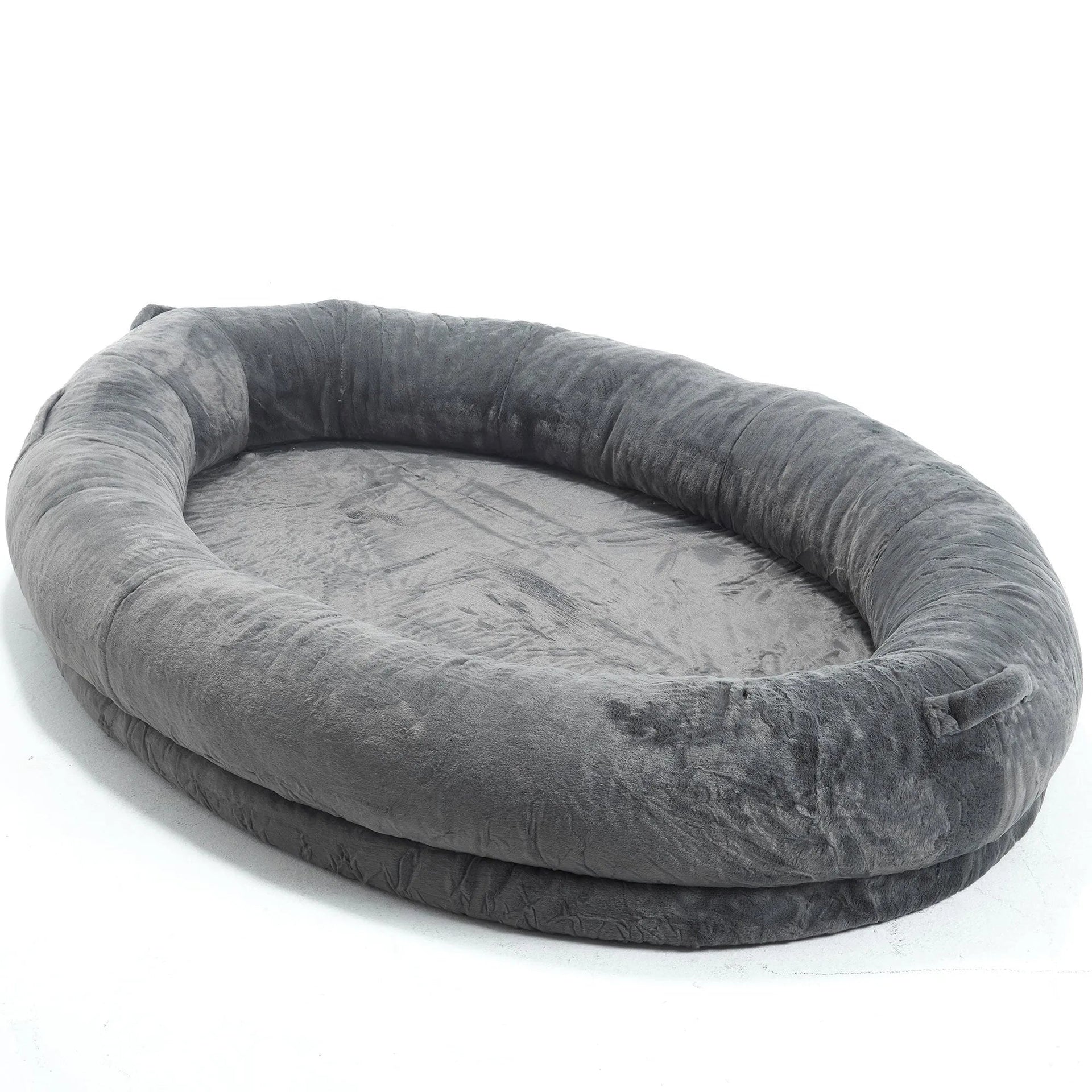 🇫🇷🇪🇪 🇸🇭🇮🇵🇵🇮🇳🇬 Human Dog Bed for Adult, Memory Foam Human Size Pet Bed for Human With Storage Pocket, Dark Gray