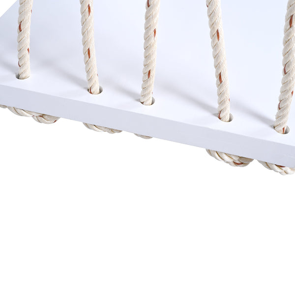 Patio Wooden Swing Chair Hanging Porch Swing Bench with Cushion & Pillows