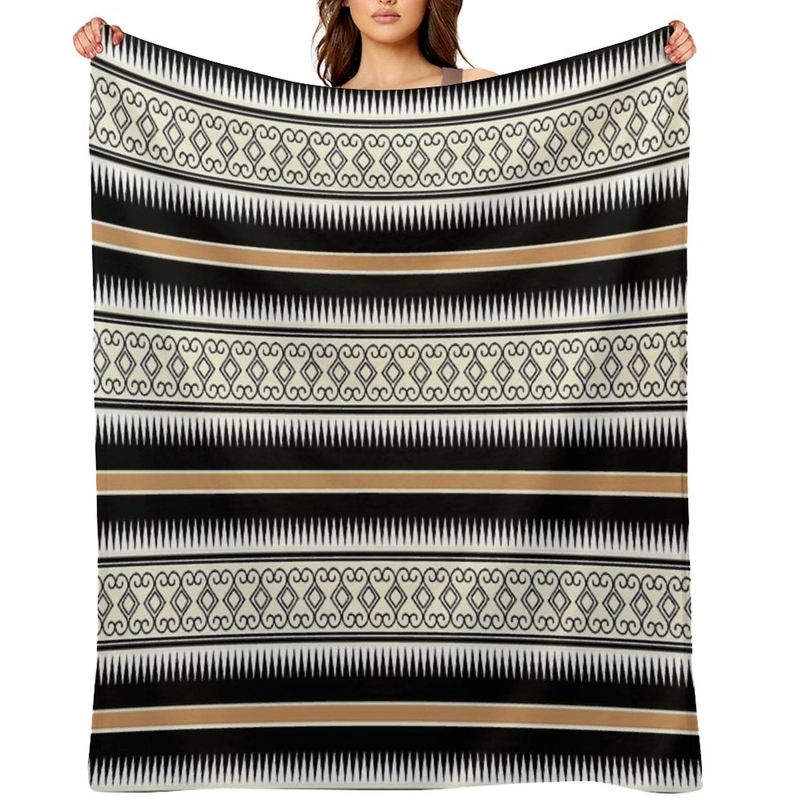 Tribal Seamless Pattern Multi-functional Throw Blanket