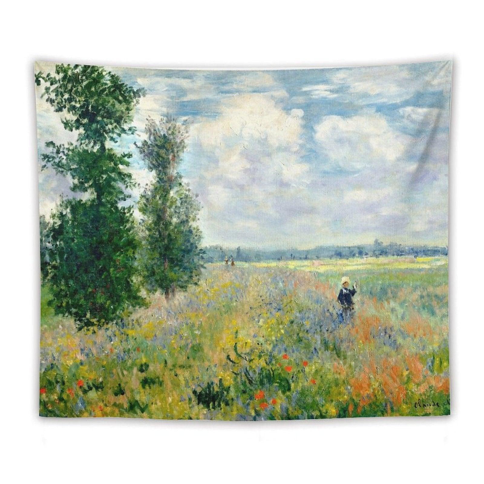 Fields Near Argenteuil by Claude Monet Tapestry