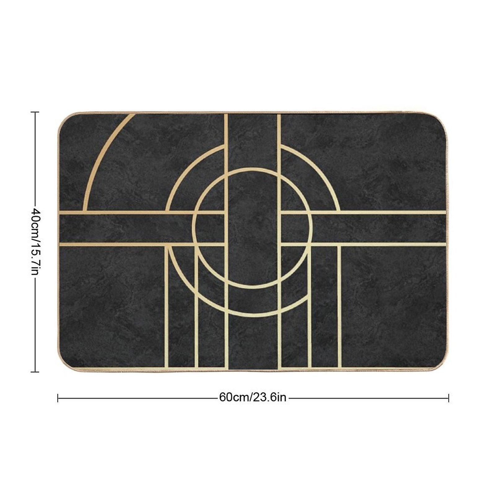 Art Deco Black Marble Bath Mat