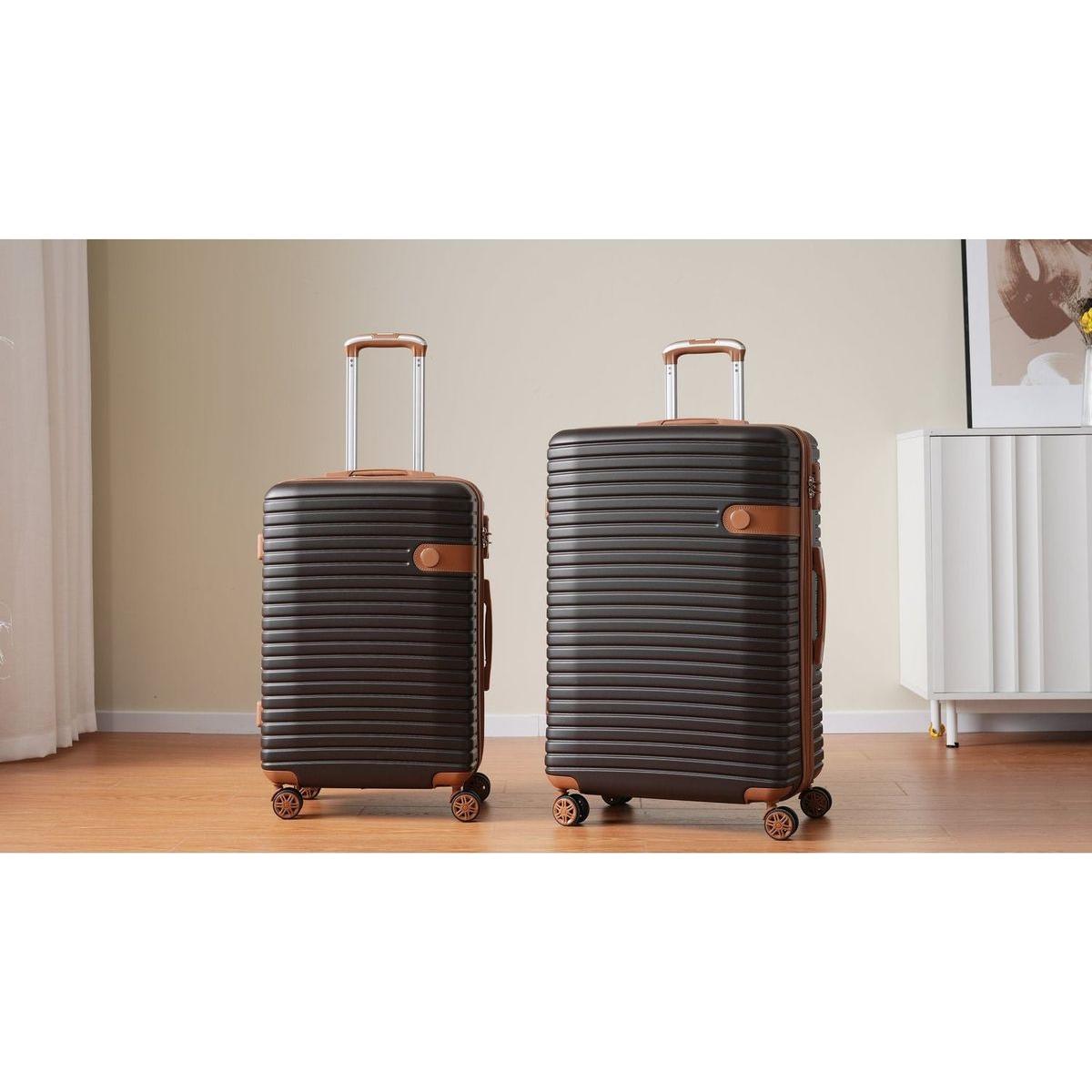 4 Piece Luggage Set Suitcase Set, ABS Hard Shell Lightweight Expandable Travel Luggage with 4 Packing Cubes, TSA Lock, Spinner Wheels for Men Women(16/20/24/28)