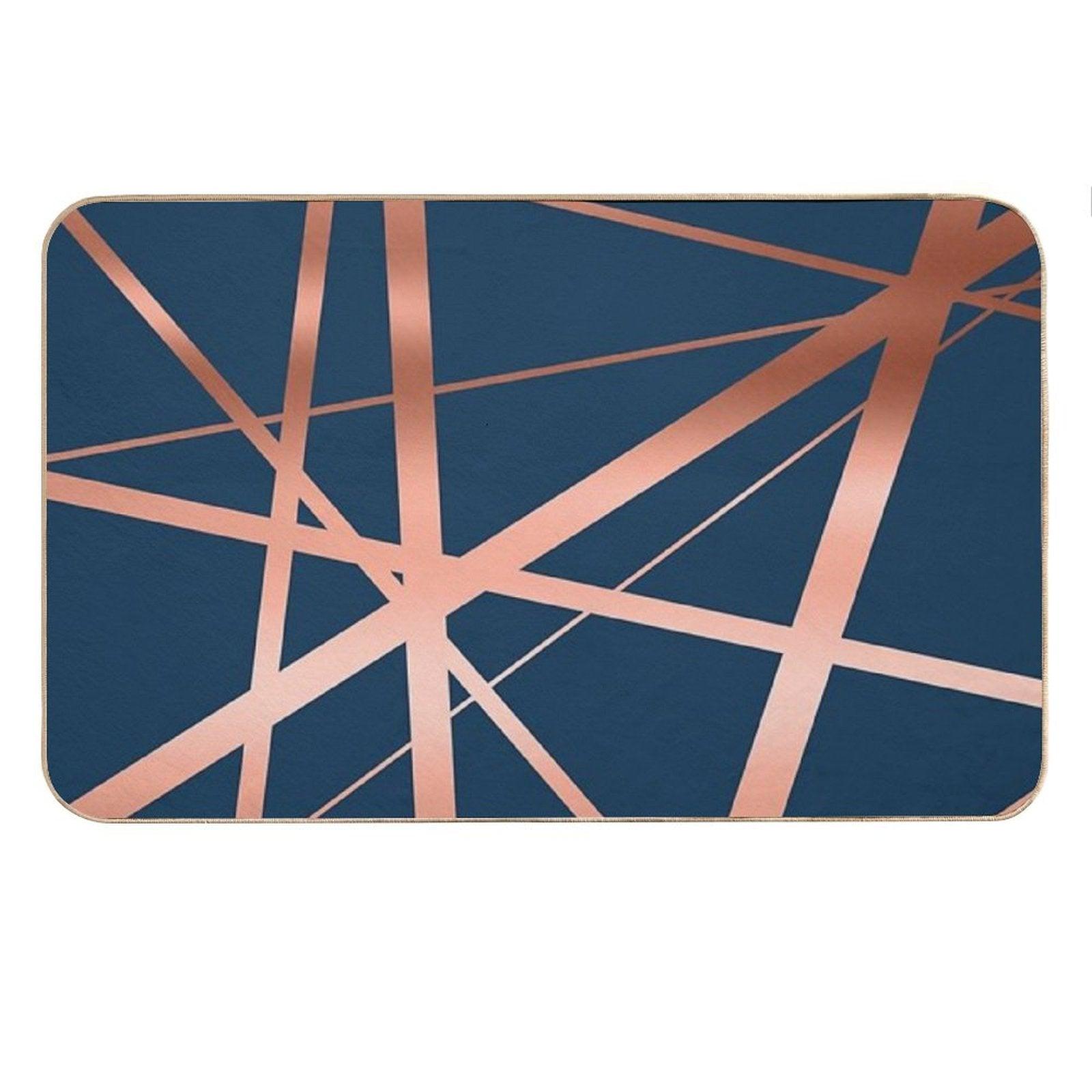 Navy Rose Gold Luxe Bath Mat
