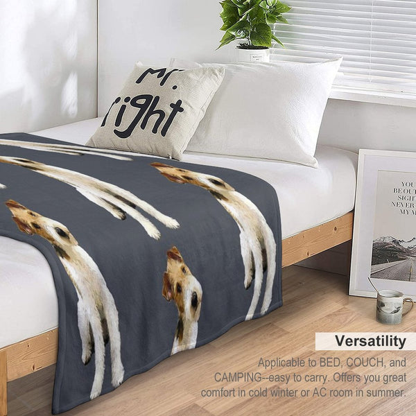 Wire Fox Terrier Head Tilt Eco-conscious Throw Blanket
