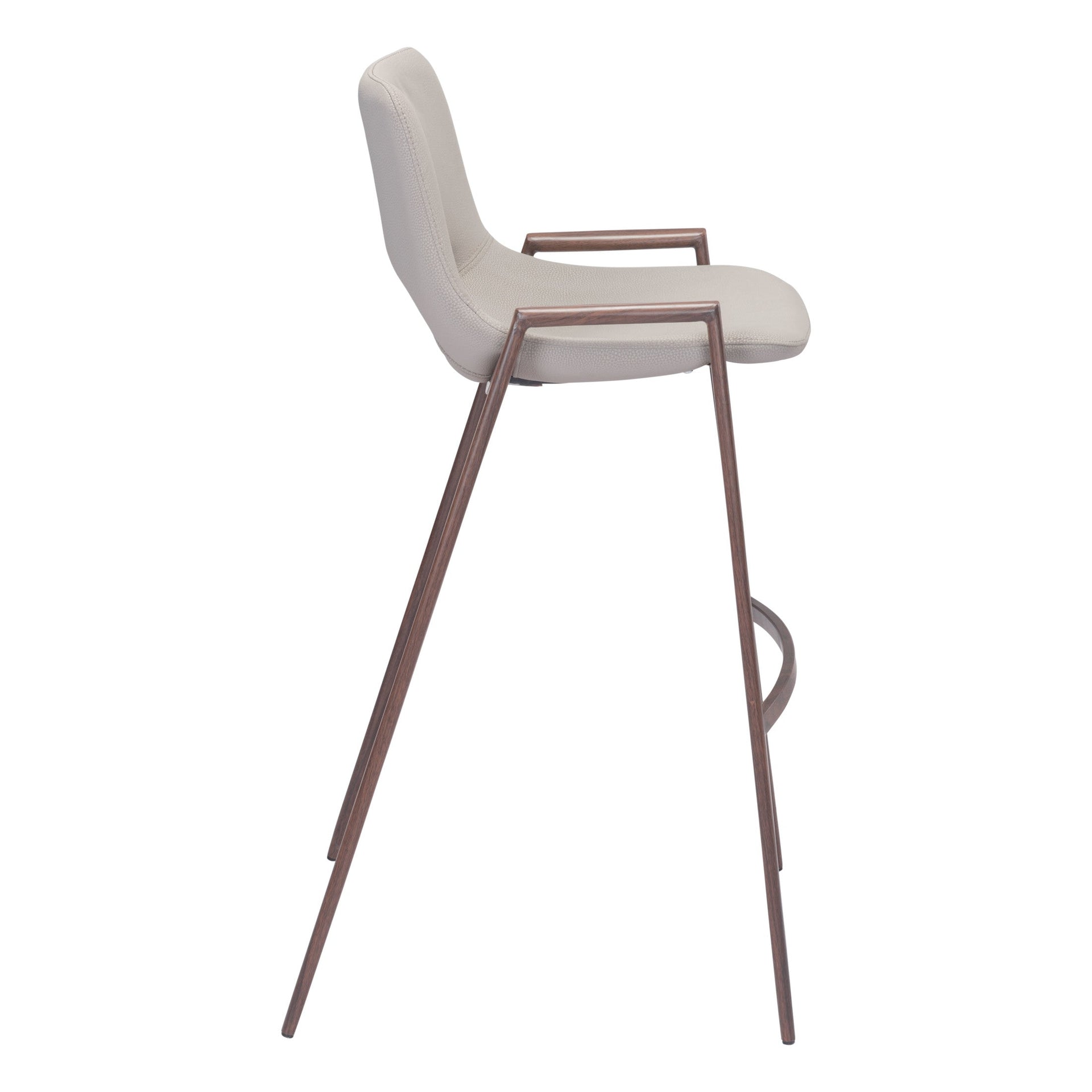 Desi Barstool (Set of 2) Beige & Walnut