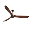 72 Inch Ceiling Fan Without Light, 6-Speed Remote Control, 3-Wood-Blade, Reversible DC Motor, Modern Low Profile Flush Mount Exterior Fan For Bedroom, Living Room, Patio, Indoor/Outdoor, Walnut