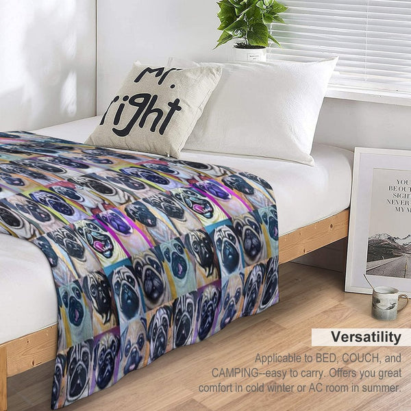 Pugs (Tiled Pattern) Eco-conscious Throw Blanket