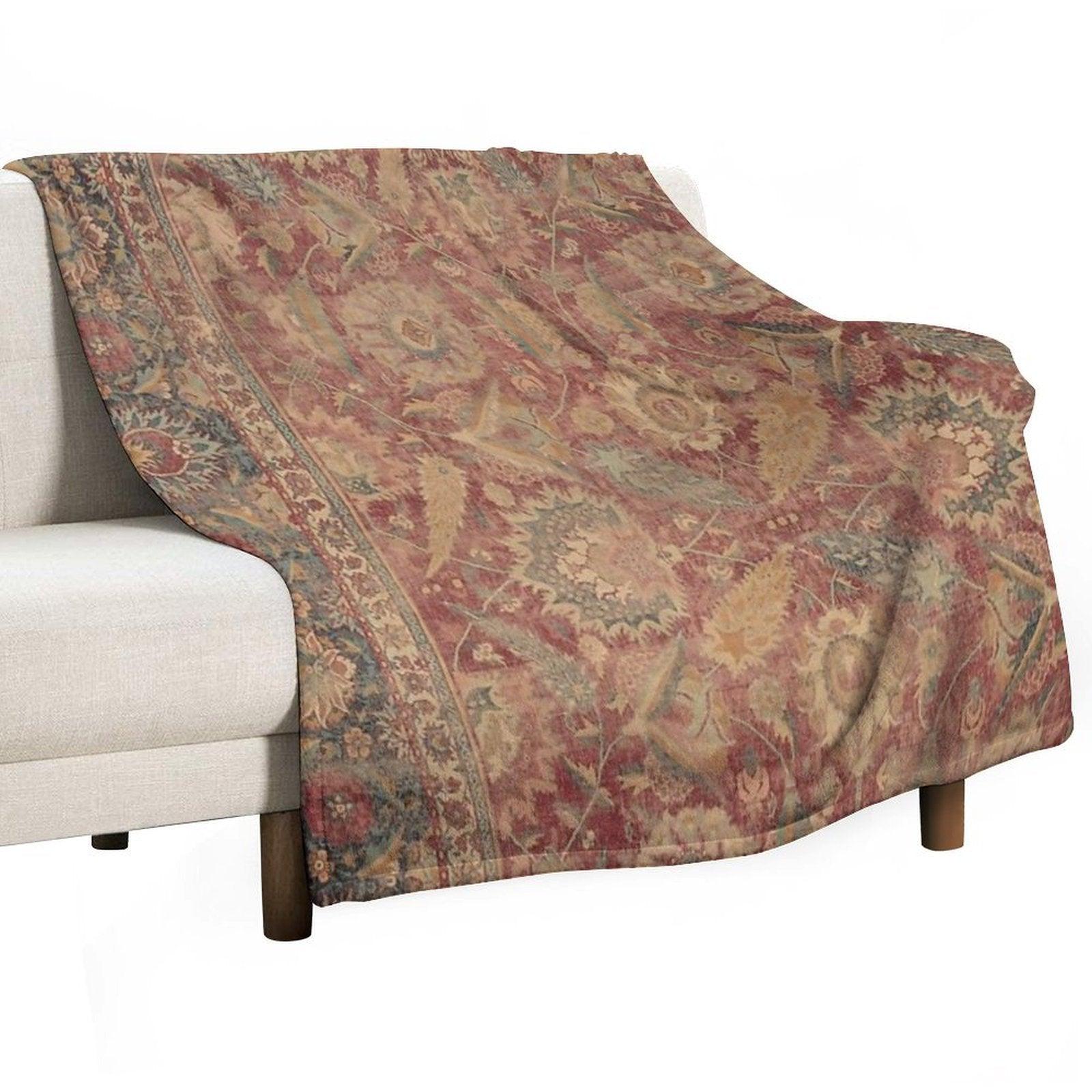 Antique Kilim Throw Blanket
