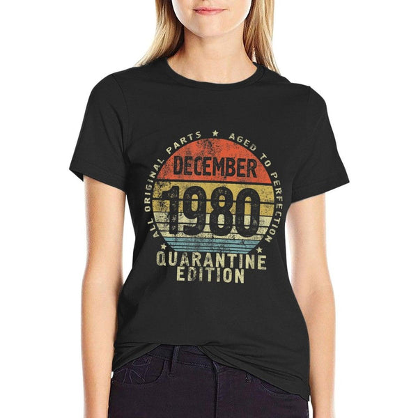 40th Birthday Womens Gift, December 1980 Quarantine Edition  High-quality Stitching T-Shirt